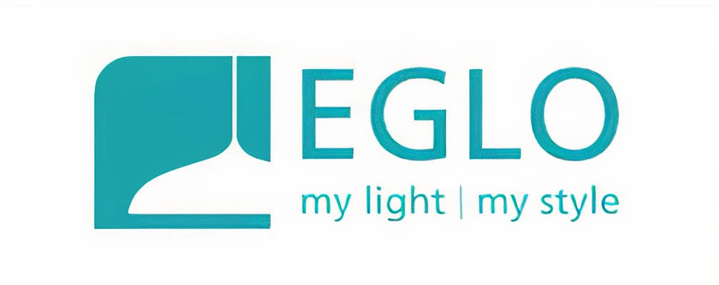 Teal Eglo logo featuring a stylised lamp icon and the slogan my light my style on a white background