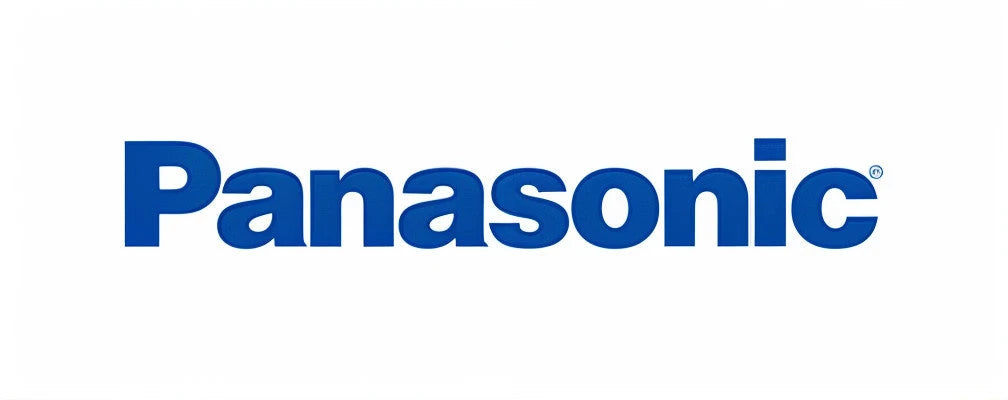 Bold blue Panasonic brand logo featuring a clean sans serif typeface on a plain white background
