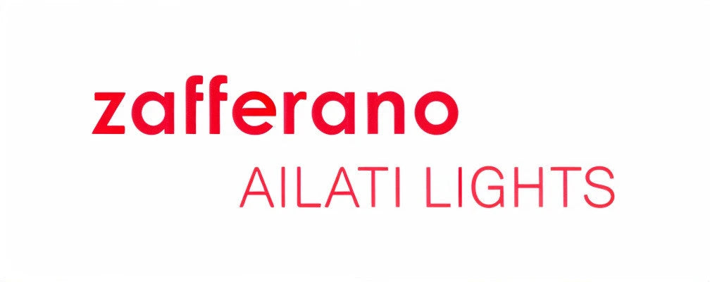 Zafferano and Ailati Lights brand logo in red text on a white background