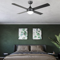 48" Stradbroke DC Ceiling Fan White, Black, Titanium with Light 2049090X Eglo Lighting