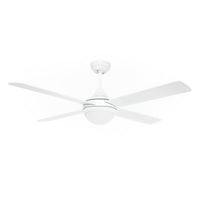 52" Tempo Plus AC Ceiling Fan White, Black, Chrome with Light 22279/XX Brilliant Lighting