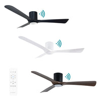 52" Fresno Smart WIFI DC Ceiling Fan Black, White, Black/Walnut with Light MFDC1333 Martec Lighting