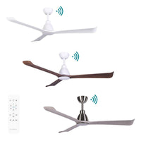 52" Polo DC Ceiling Fan Matt White, Matt White/Walnut, Nickel/Driftwood MDCP133 Martec Lighting