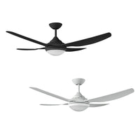 52" Royale II AC Ceiling Fan White, Black with Light ROY1304-L Ventair