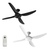52" Sanur DC Ceiling Fan Black, White SANUR/52 Atom Lighting