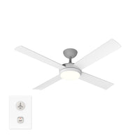 52" Proton DC Ceiling Fan Matt White with Light MPDC1343W Martec Lighting