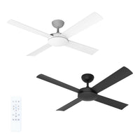 52" Quantum DC Ceiling Fan Matt White, Matt Black MQDC134XX Martec Lighting