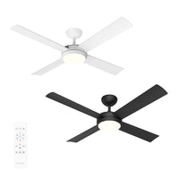 52" Quantum DC Ceiling Fan Matt White, Matt Black with Light MQDC1343 Martec Lighting