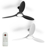 54" Bronte DC Ceiling Fan Black, White with Light BRONTE/54/LT/XX Atom Lighting
