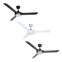 56" Spyda AC Ceiling Fan Black, White, Titanium with Light SPY1423-L Ventair