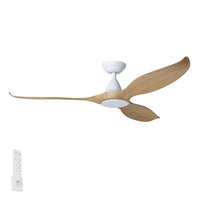 60" Noosa DC Ceiling Fan White with Blackbutt 20684916 Eglo Lighting