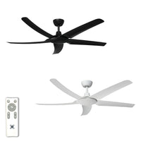 56" Hover DC Ceiling Fan Black, White 60060, 60061 Domus Lighting