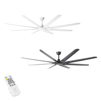 84" Santorini DC Ceiling Fan White, Black 2078970X Eglo Lighting