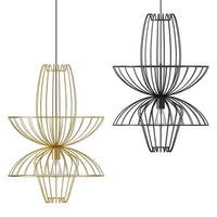 Ellen Pendant Light in Black, White, Shiny Gold or Chrome