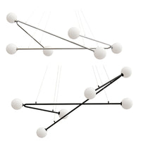 Endo LED Pendant Light 6Lt in Matt Black or Chrome w/ Opal Glass