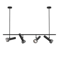 Focus LED Pendant 4Lt in Aged Gold, Alabaster or Anthracite