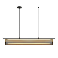 Fito Linear LED Pendant Light in Matt Black and Matt Gold