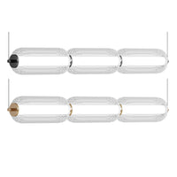 Elma LED Linear Pendant Light in Matt Black or Matt Brass
