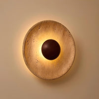 Aska Traventine and Timber Indoor Wall Light