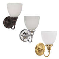Benson Indoor Wall Light 1Lt in Bronze, Chrome or Satin Brass