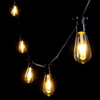 Black 10 or 20 Meter Festoon Lighting 4w Pear LED Globes included - PL-Fest10+PL-GLOBE-ST64-4w