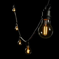 Black 10 or 20 Meter Festoon Lighting 2w Dimmable A60 LED Globes included
