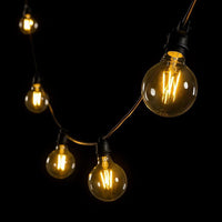 Black 10 or 20 Meter LED Festoon Lighting 4W G95 or 8W G125 LED Globes included PL-Fest+Globes