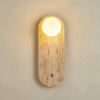 Cora Orb Wall Light in Natural Stone
