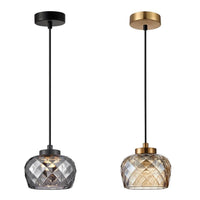 Caramelle Ellipse Glass LED Pendant Light CCT 5w in Smokey Black or Amber CARAMELLE