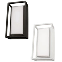 Modern Outdoor LED Wall Light 12w in Black or White Aluminium