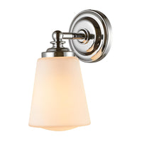 Traditional Vanity Wall Light in Chrome and Glass