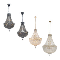 Classique Basket Chandelier 5Lt/6Lt/18Lt/27Lt in Chrome or Satin Brass