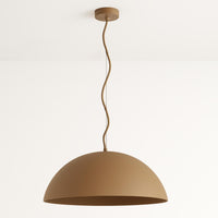 Clay Dome Plaster Pendant Light Terracotta