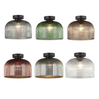 D.I.Y. Dome Ribbed Glass Batten Fix in Smokey Black, Green, Amber, Copper, Chrome or Clear DIYVINTAJ1-6