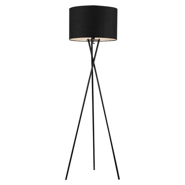 Denise Modern Tripod Floor Lamp in Black, Red, White, Ivory or Wheat-DENISE FL-BKBK-The Lighting Outlet-product-view