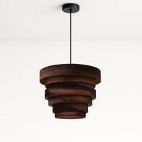Dune Pendant Light Hand Crafted Recycled Cardboard in Brown