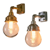 Dover Outdoor Wall Light in Antique Brass or Silver
