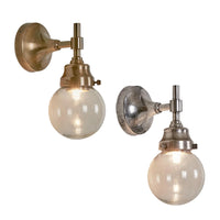 Iceberg Outdoor Wall Light in Antique Brass, Antique Silver