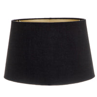 CLEARANCE Accessories - Medium Drum Linen Lamp Shade in Black/Gold