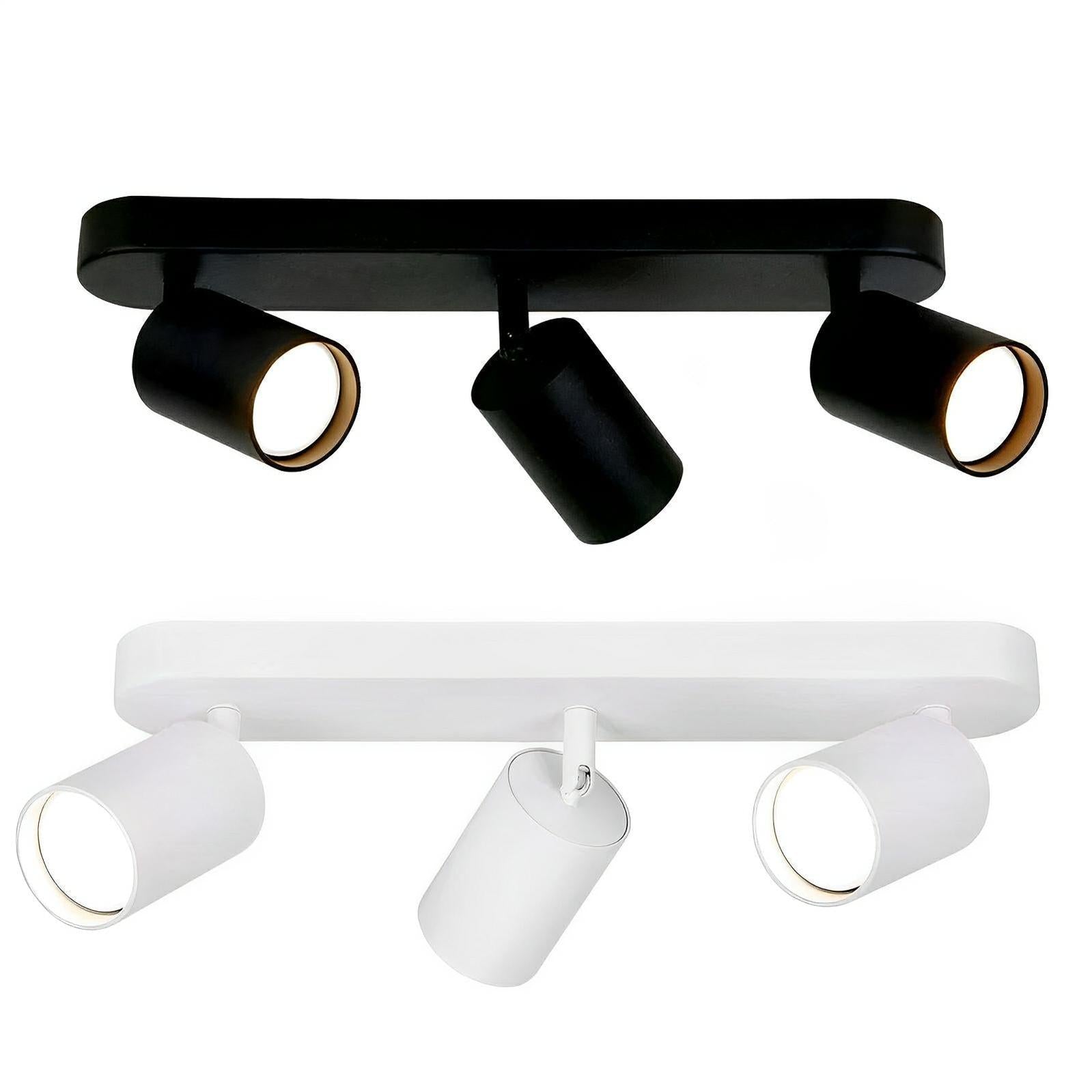 Echo 3 Head 15w LED Spot Light Series GU10 Single Light Matt Black Or Matt White-Echo-3-BLK-The Lighting Outlet-product-view
