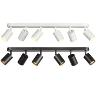 Echo 6 Head 30w LED Spot Light Series GU10 Single Light Matt Black Or Matt White
