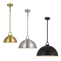 Emerson Pendant Light Small, Medium, Large in Black, Nickel, Chrome, Antique Gold EMERSON-PE