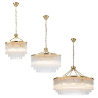 Evangeline Chandelier Small, Medium, Large in Satin Brass