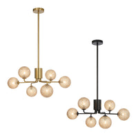 Felton 6Lt Pendant Light in Antique Gold or Black