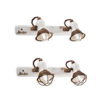 Loft Indoor Wall Light 2Lt in Vintage White
