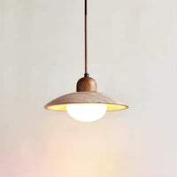 Flint Traventine & Wood Pendant Light