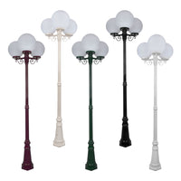 GT-563 Siena Post Light 3Lt 2.4m 300mm Sphere in Beige/Black/Burgundy/Green/White 15632_15633_15634_15635_15637