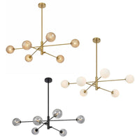 Gaston Pendant Light 6Lt in Antique Gold, Black