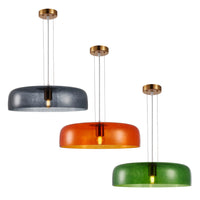 Gelatina Pendant Light Dome in Smokey Black, Orange or Green