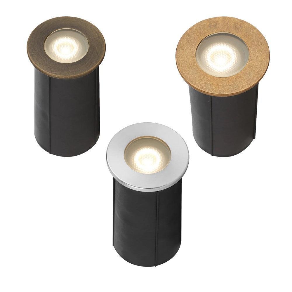 Halon LED Inground Light 1w in Antique Brass, Natural Brass or Stainle